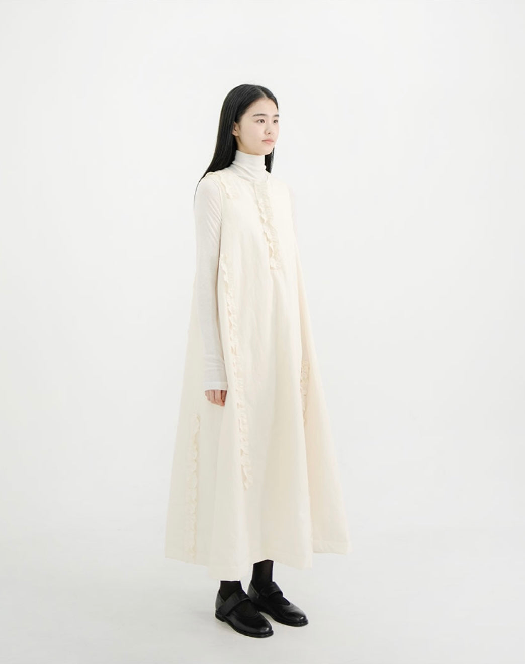 Soft Frill Padding Dress