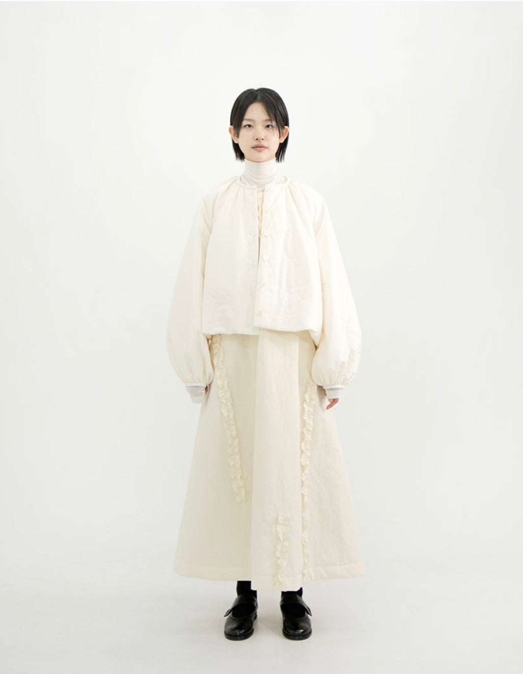 Soft Frill Padding Dress