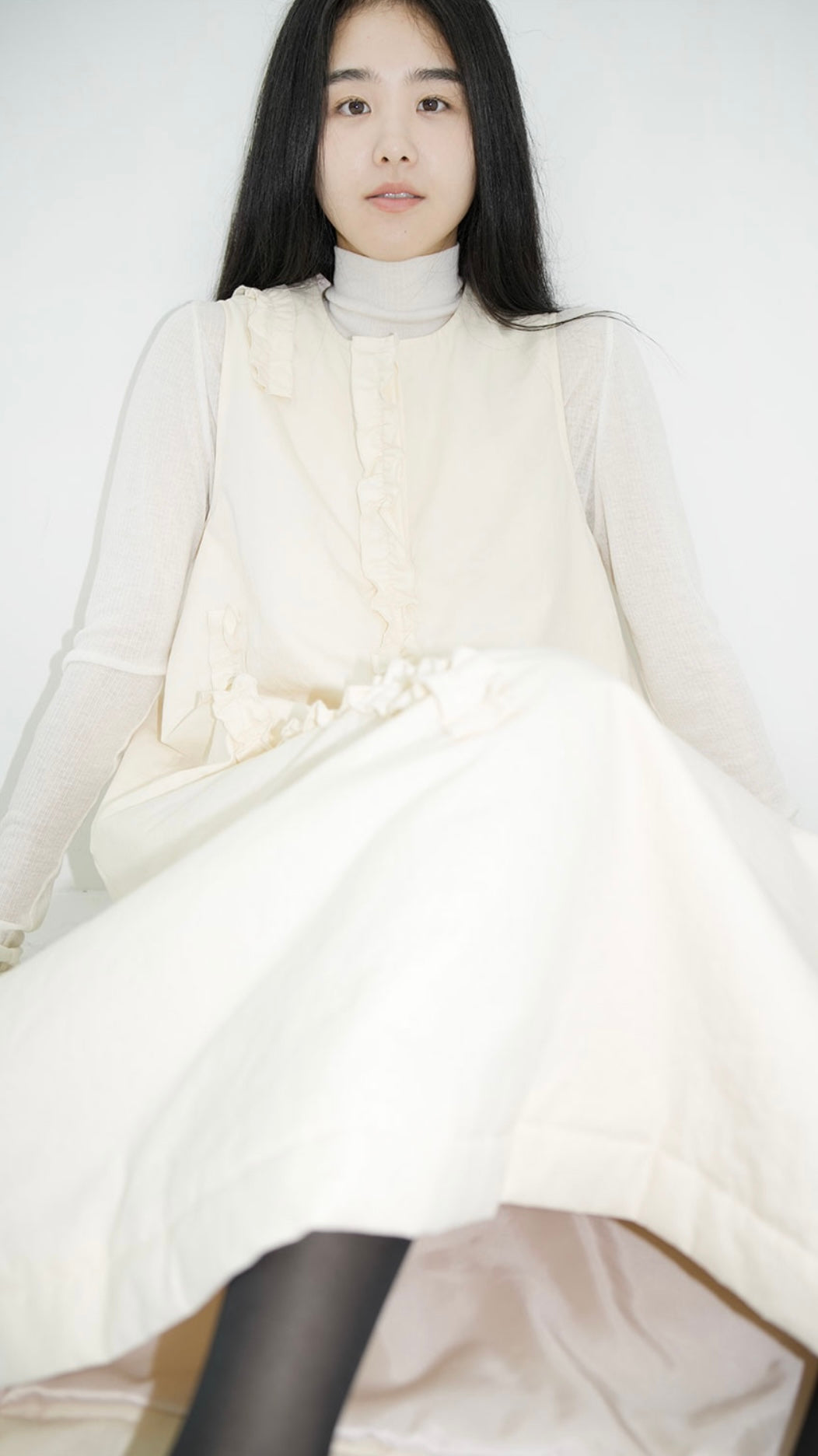Soft Frill Padding Dress